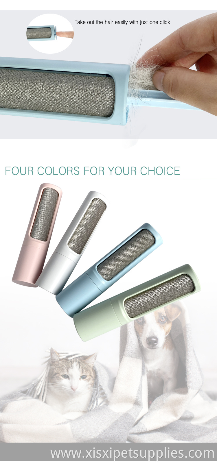 Factory Wholesale Self Cleaning Reusable Pet Cat Dog Hair Remover Lint Roller